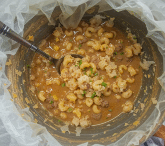 One-Pot Macaroni Cheeseburger Soup