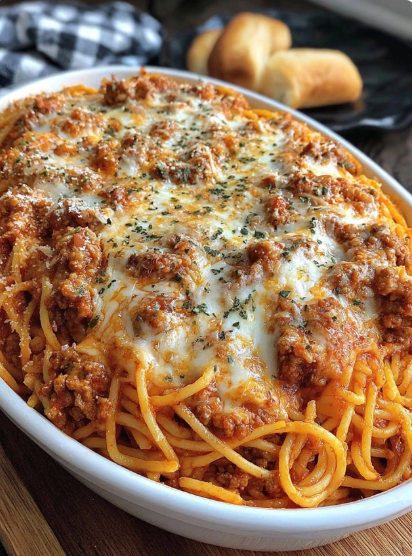✨ Baked Cream Cheese Spaghetti